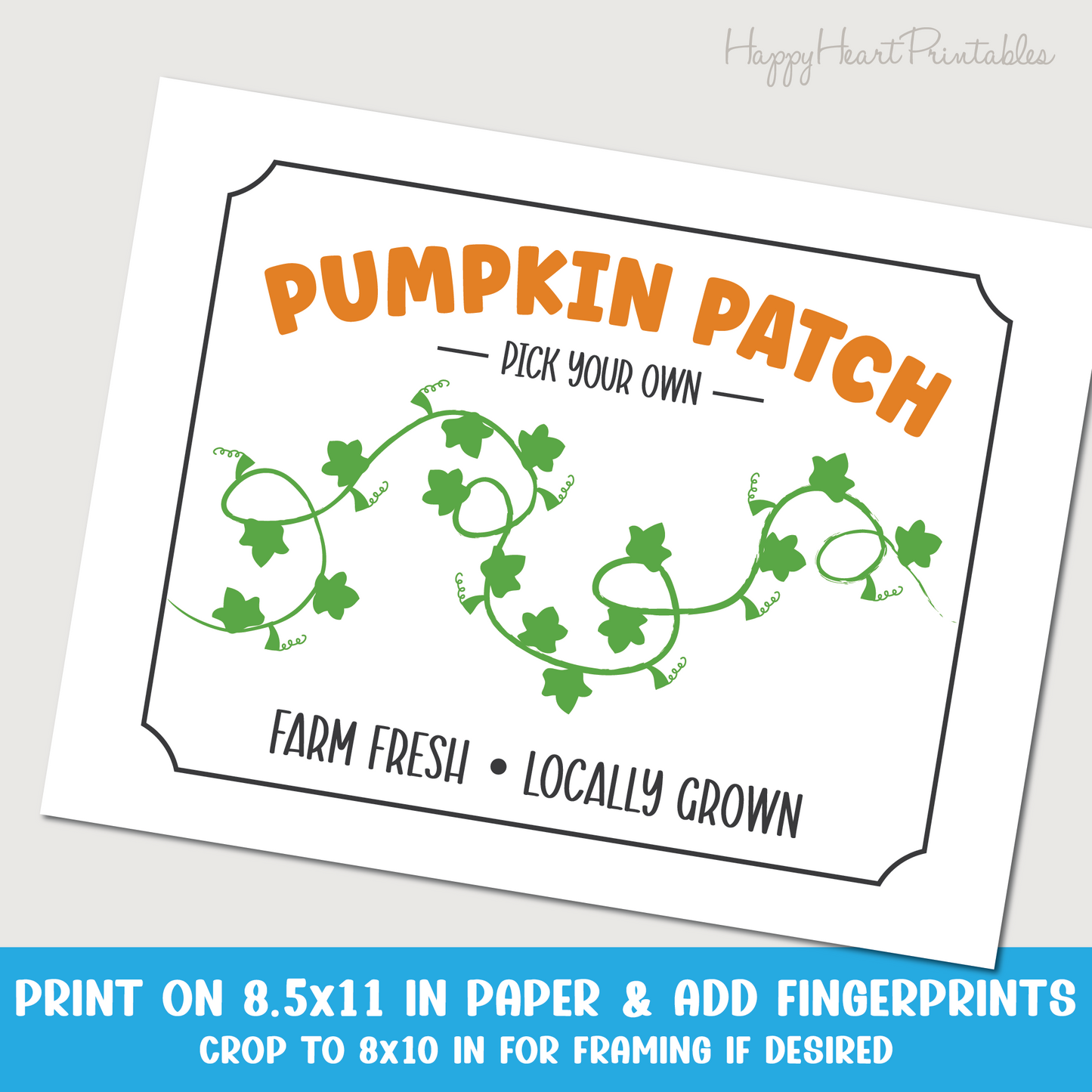 Fingerprint Pumpkin Patch Sign
