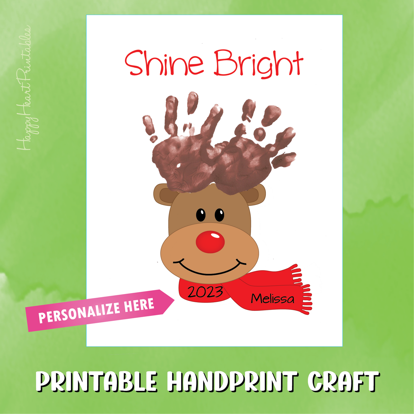 Handprint Reindeer Antler Christmas Craft - Shine Bright