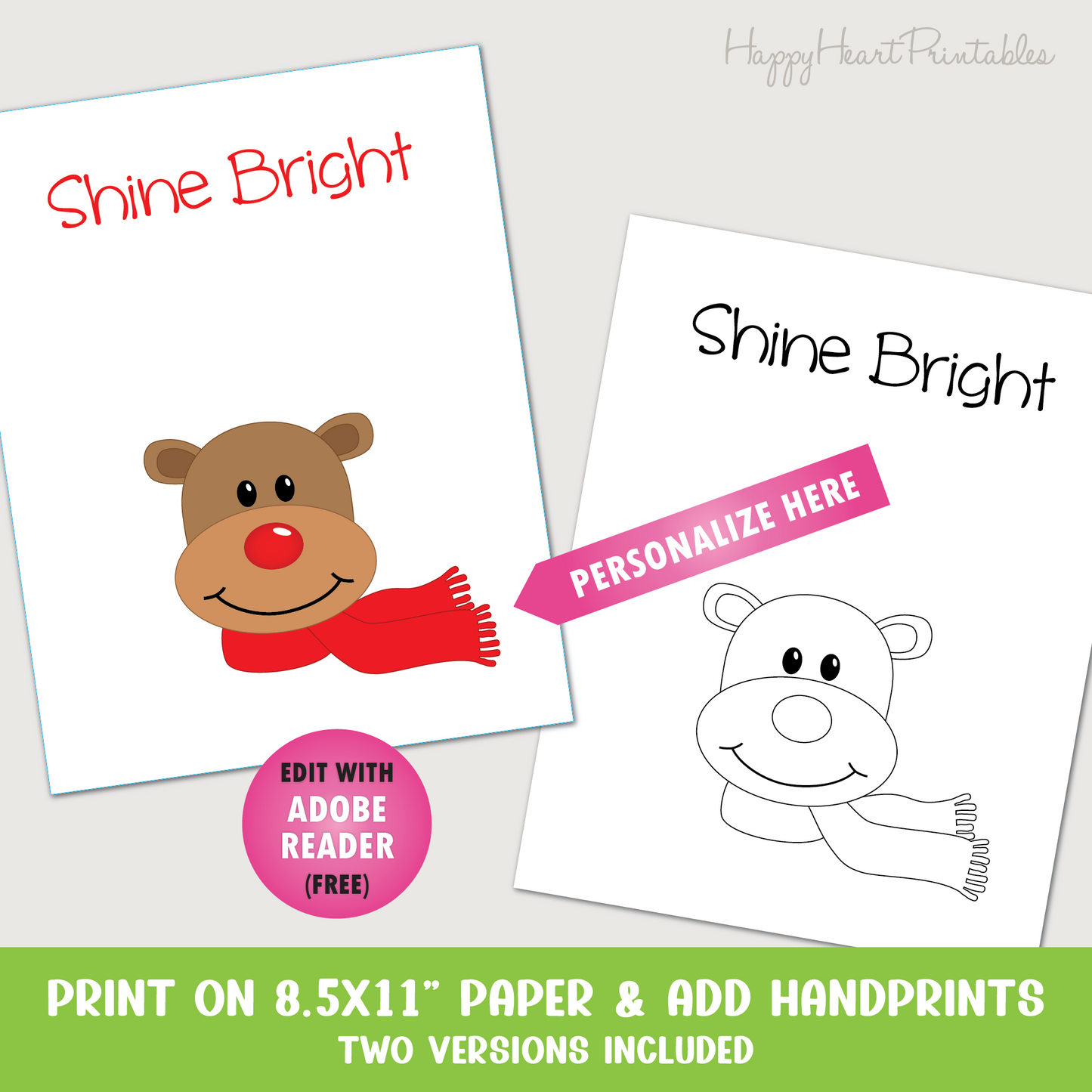 Handprint Reindeer Antler Christmas Craft - Shine Bright