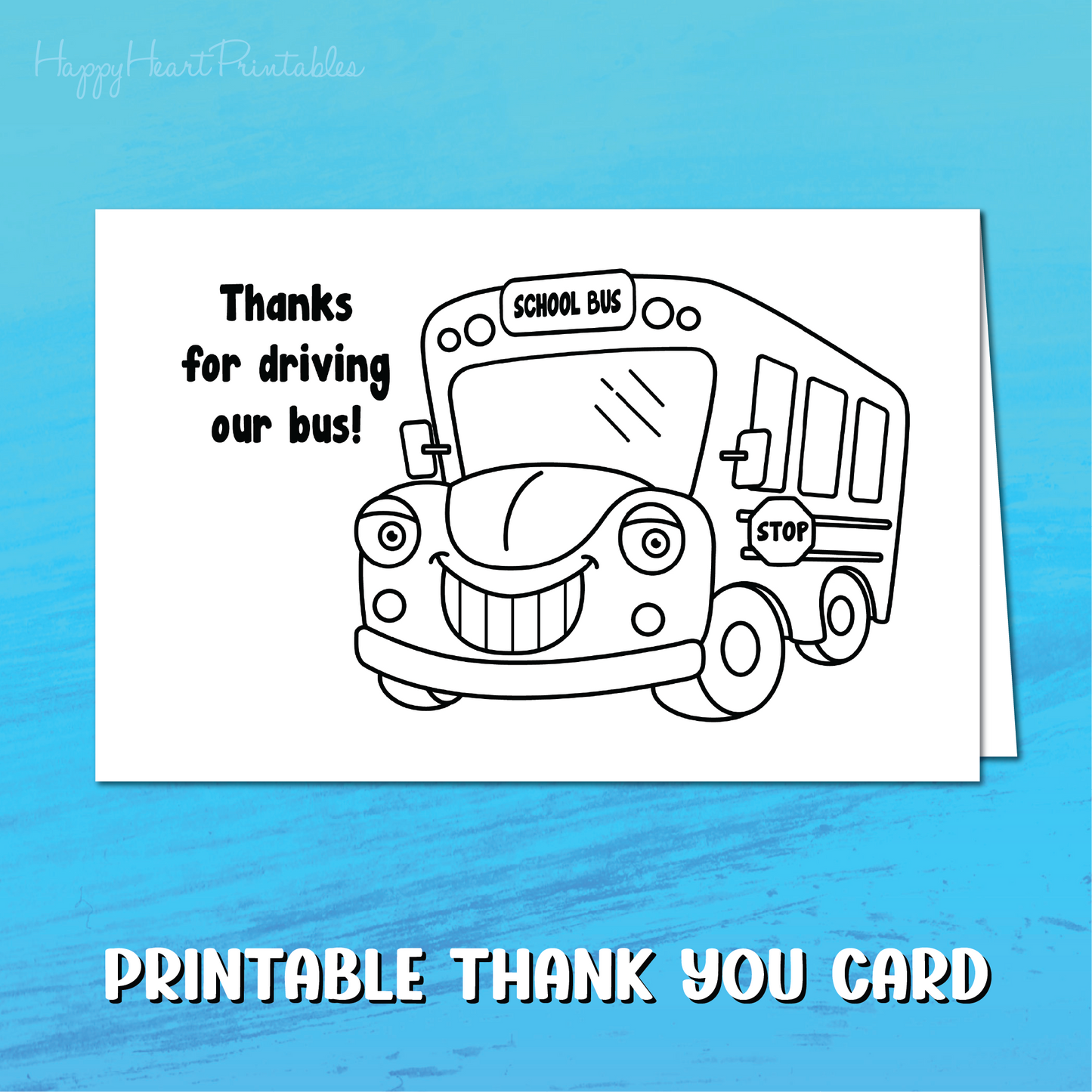 Bus Driver Thank You Card - Bus Driver Appreciation