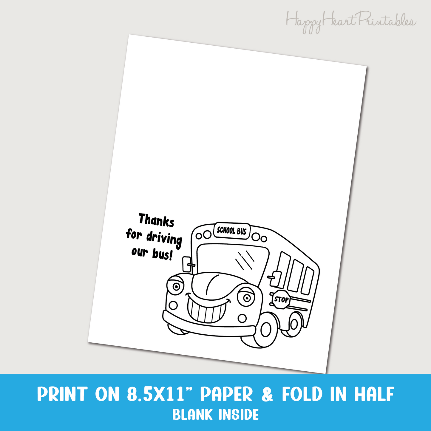 Bus Driver Thank You Card - Bus Driver Appreciation