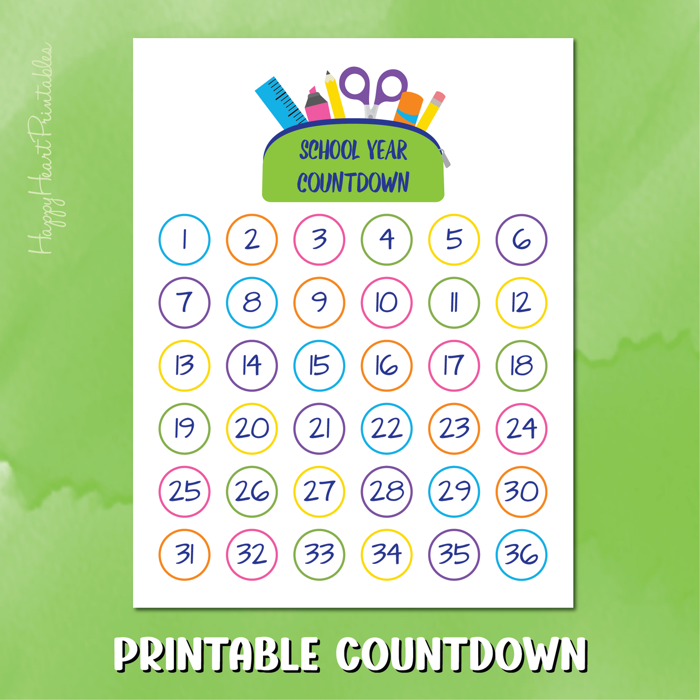Weekly School Year Countdown