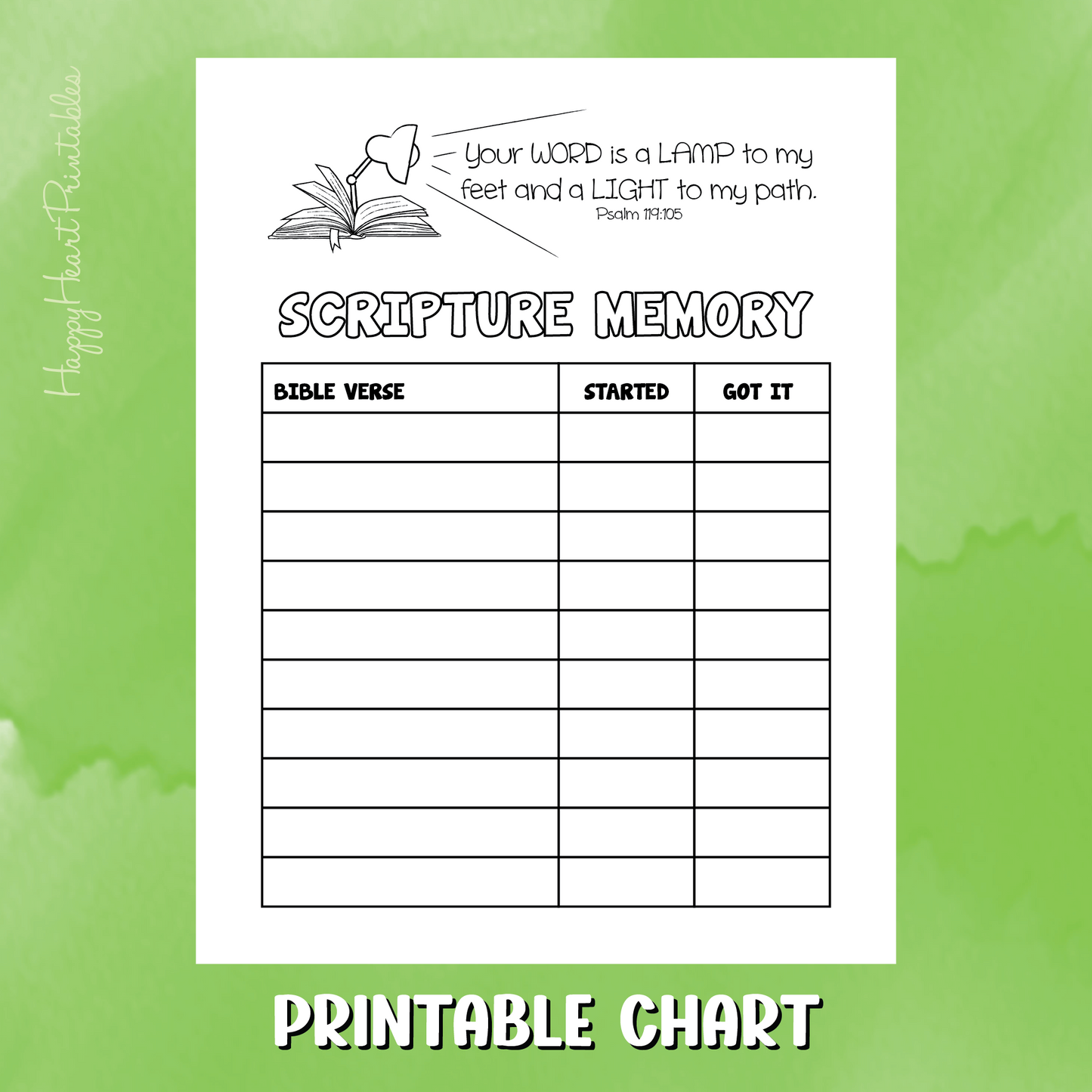 Printable Scripture Memory Chart