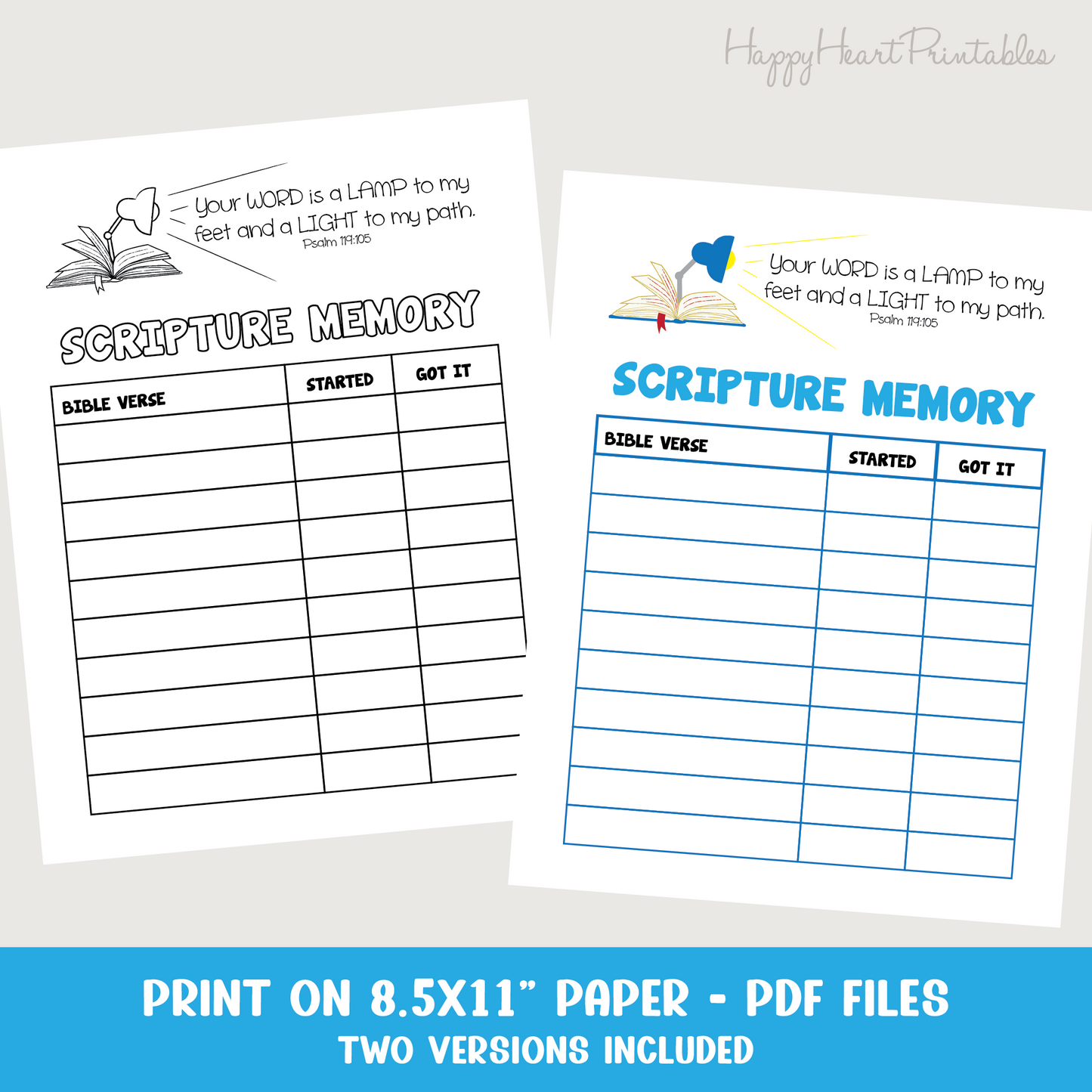 Printable Scripture Memory Chart
