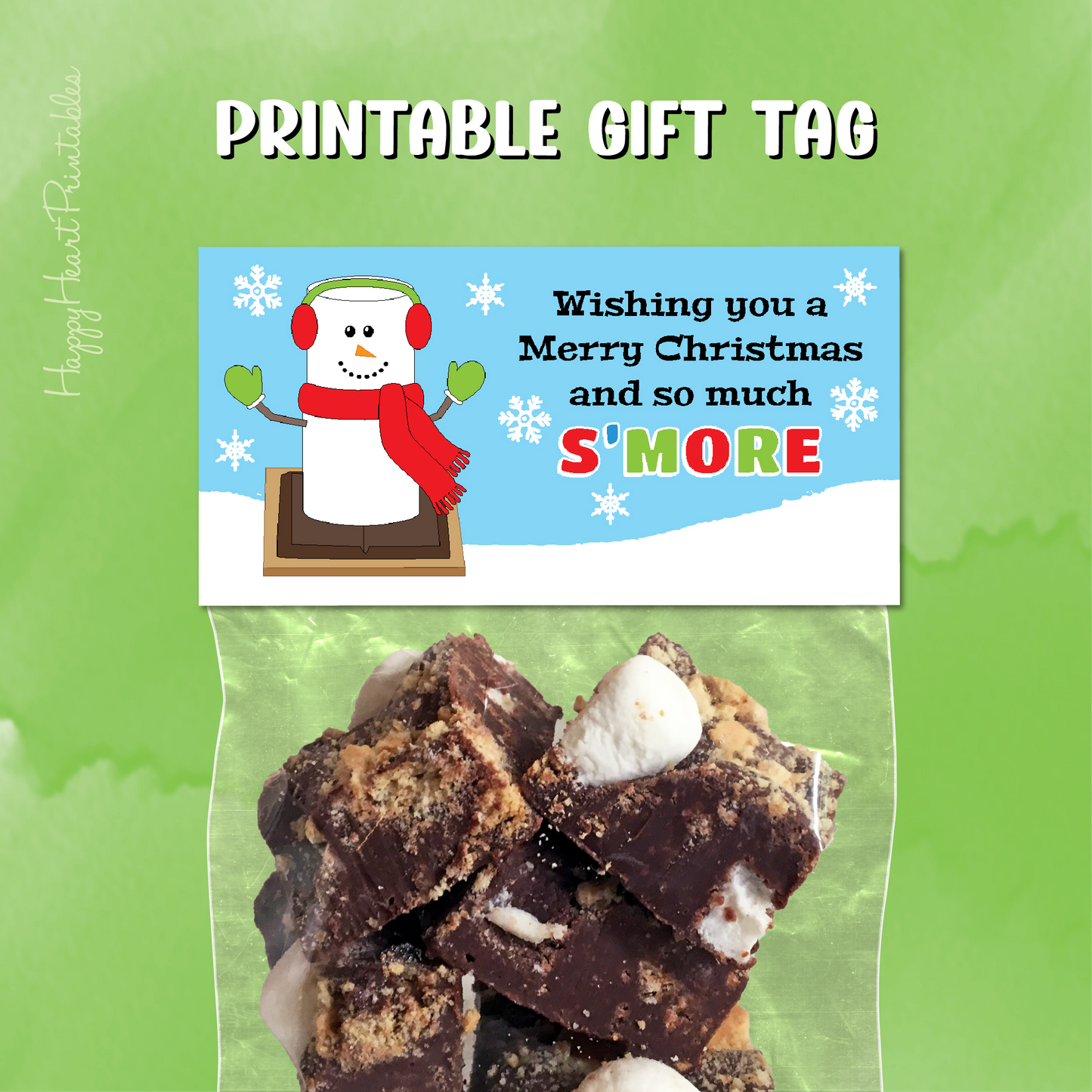 Christmas Smore Treat Topper - Christmas Favor Topper