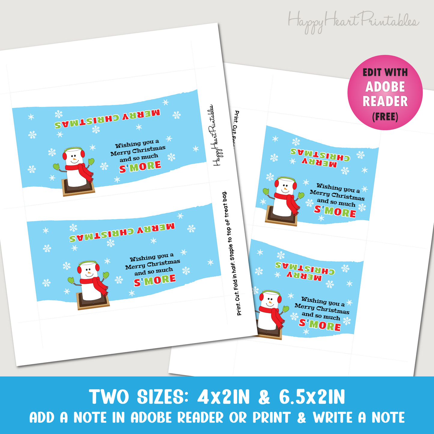 Christmas Smore Treat Topper - Christmas Favor Topper