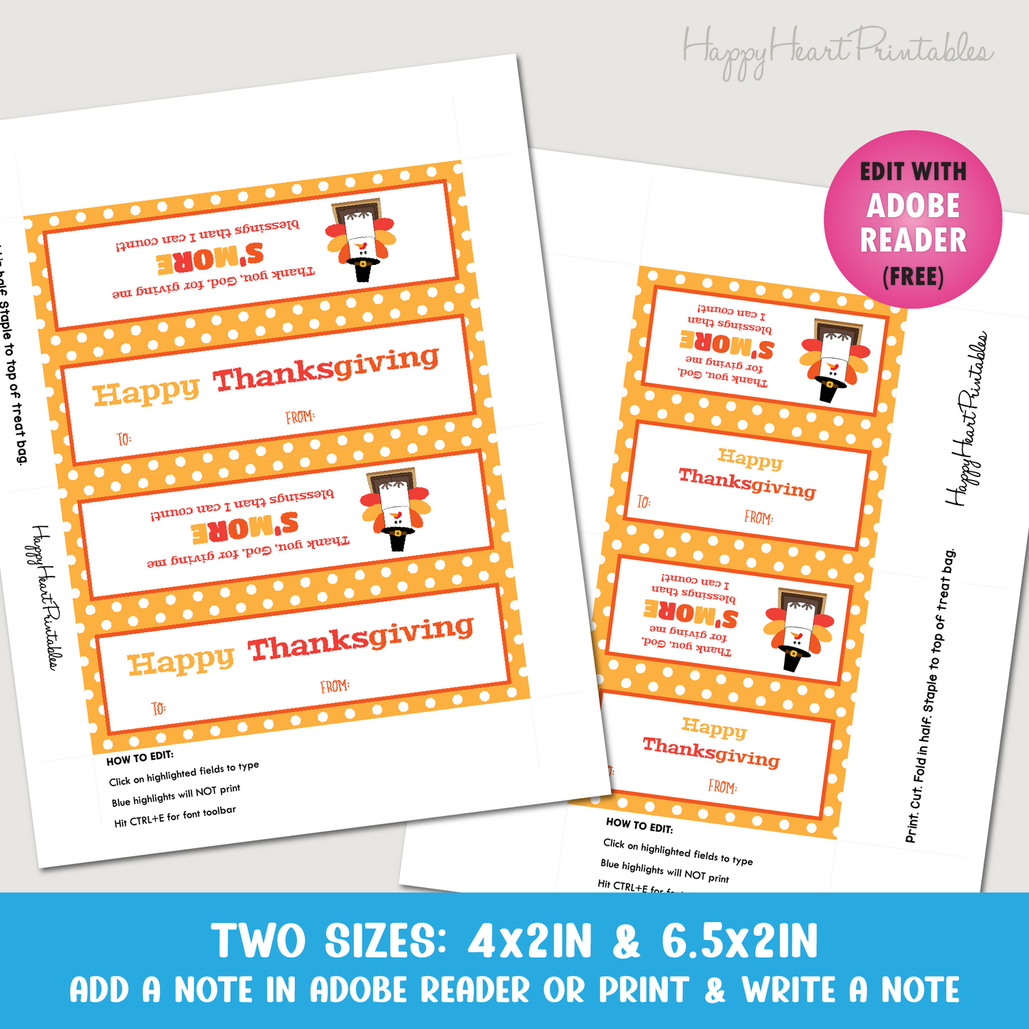 Thanksgiving Smore Treat Topper - Fall Favor Topper