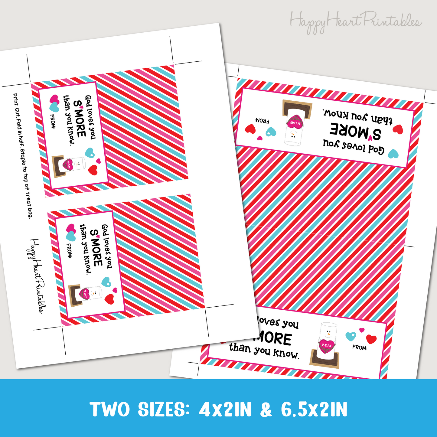 God Loves You - Smore Valentine Printable Topper