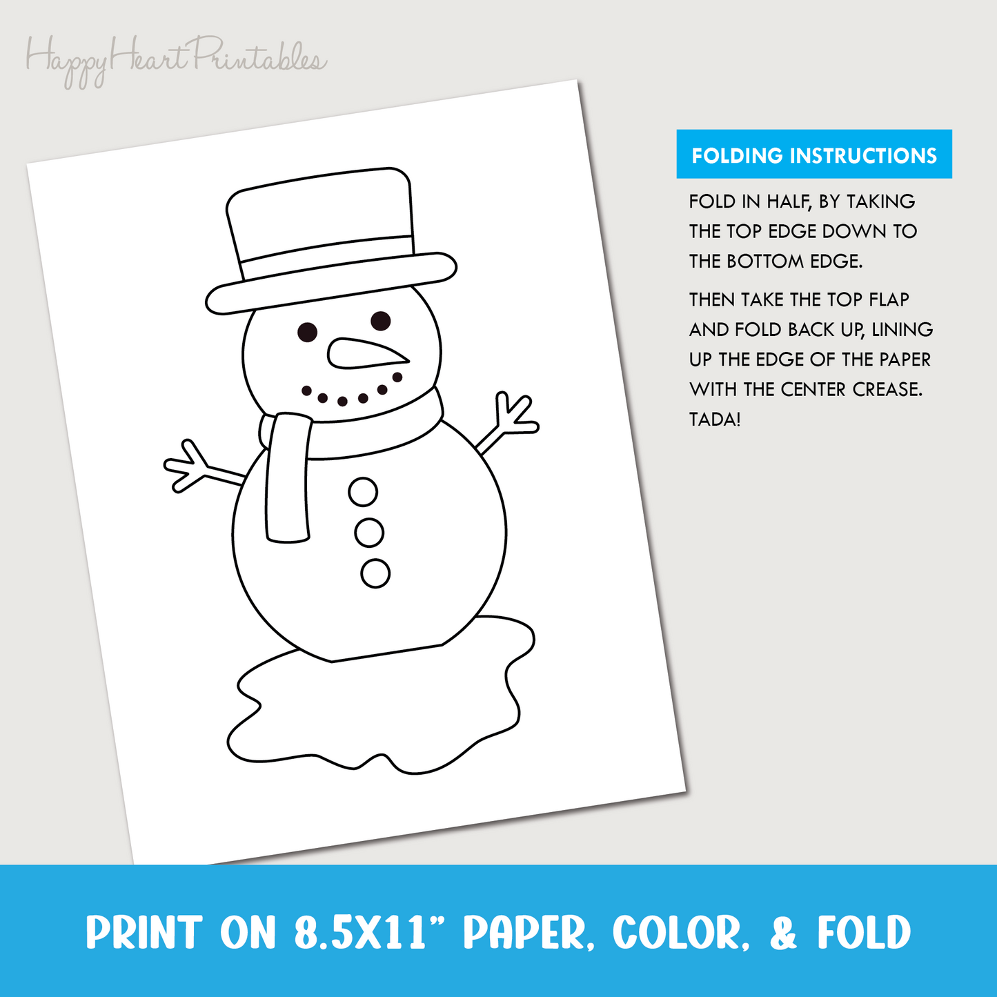 Melting Snowman Folding Surprise Craft