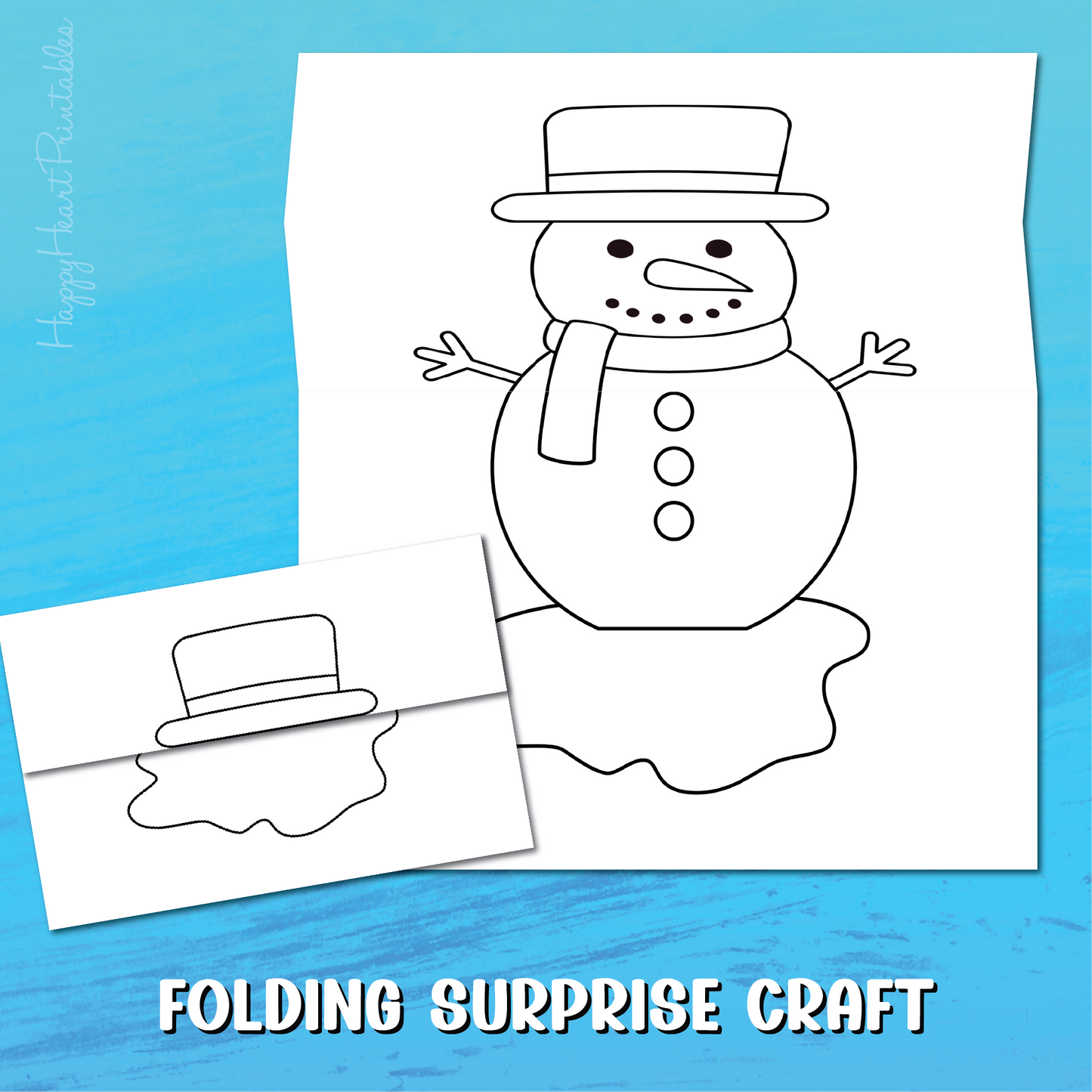 Melting Snowman Folding Surprise Craft