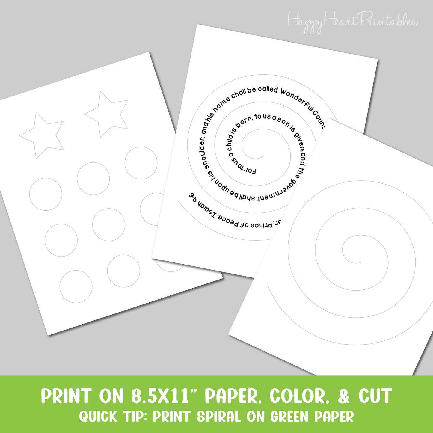 Christmas Tree Spiral Craft with Bible Verse