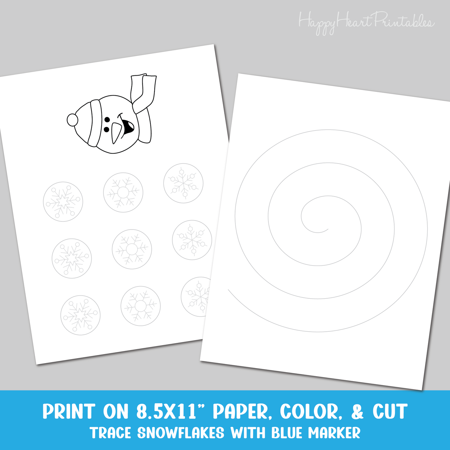 Snowman Spiral Printable Winter Craft