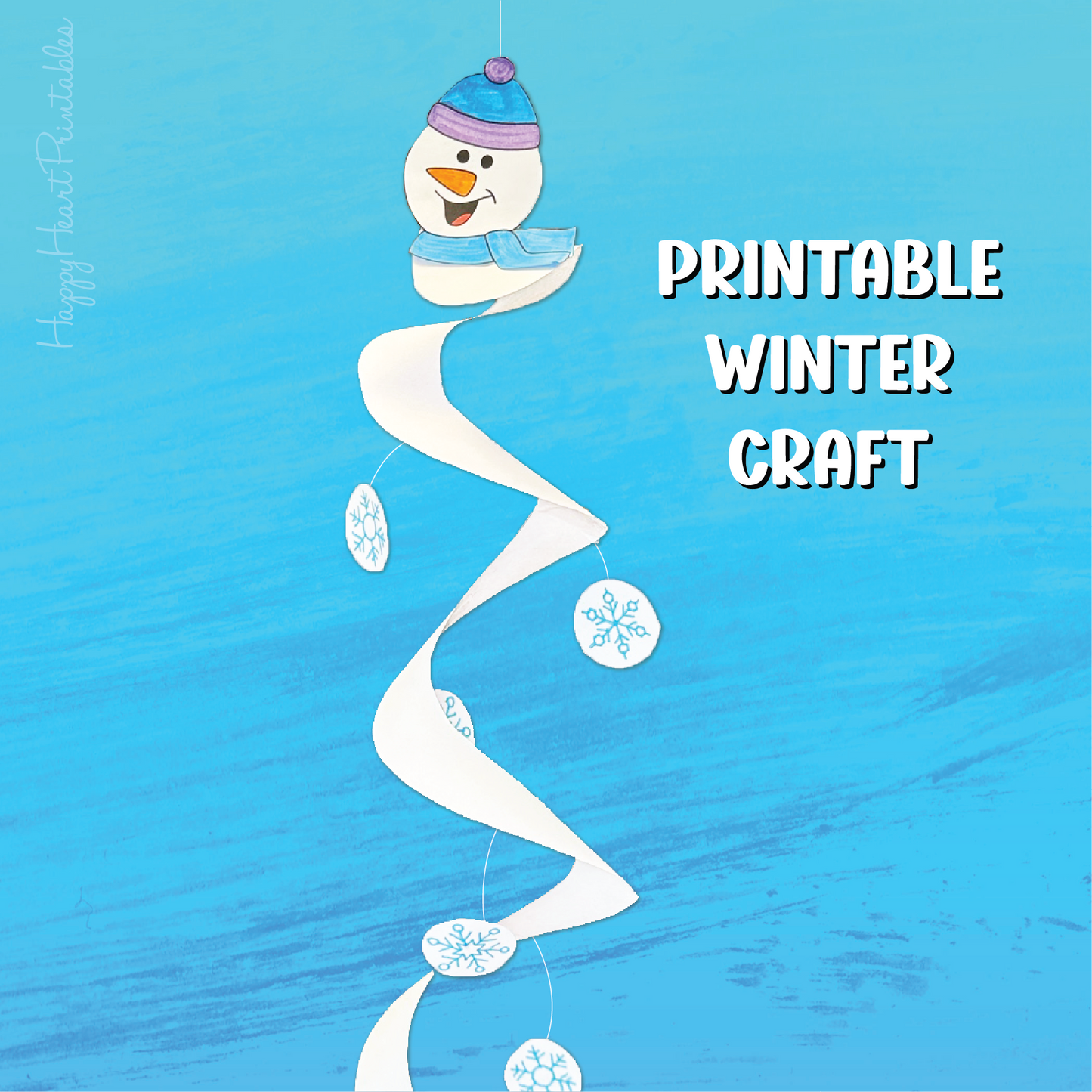 Snowman Spiral Printable Winter Craft