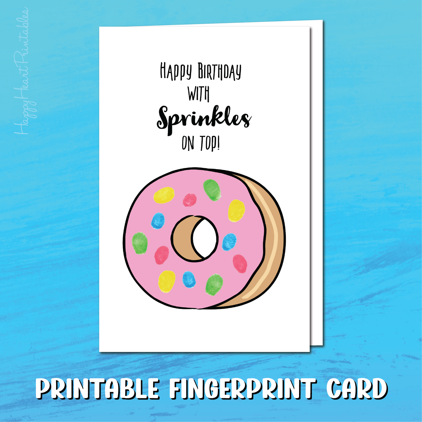 Fingerprint Donut Birthday Day Card Printable