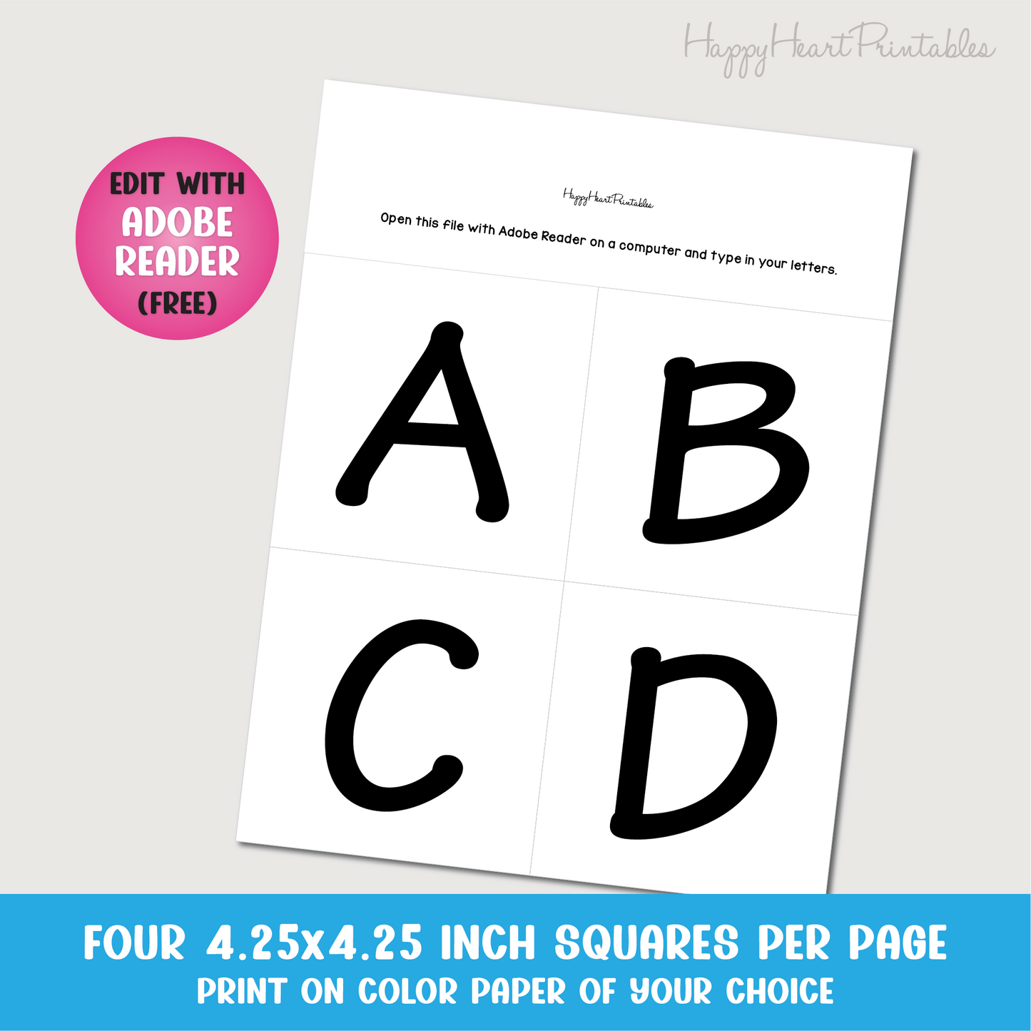 Editable Square Banner - Printable Square Banner Template