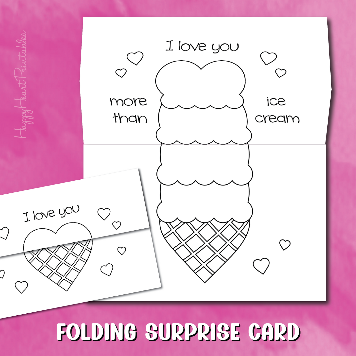 Ice Cream Folding Surprise Card
