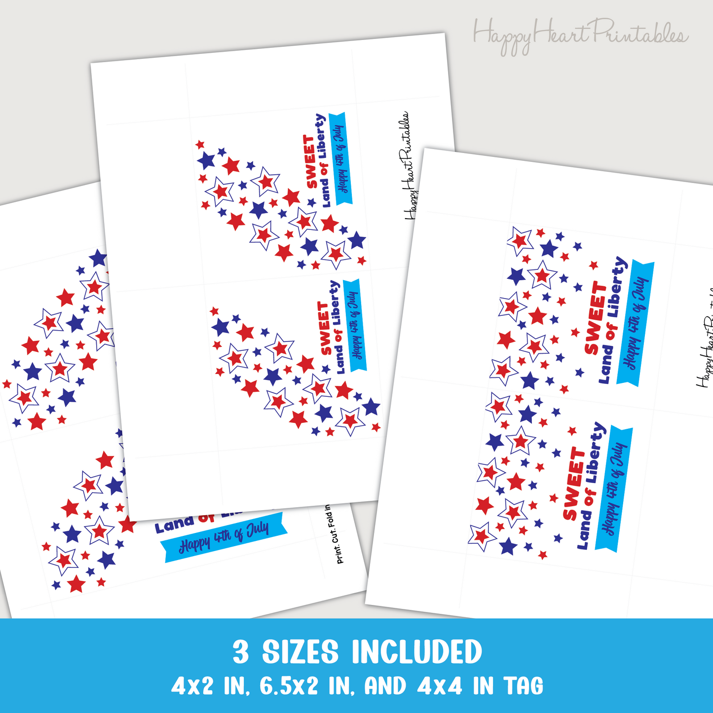 Fourth of July Treat Bag Topper - Patriotic Tag