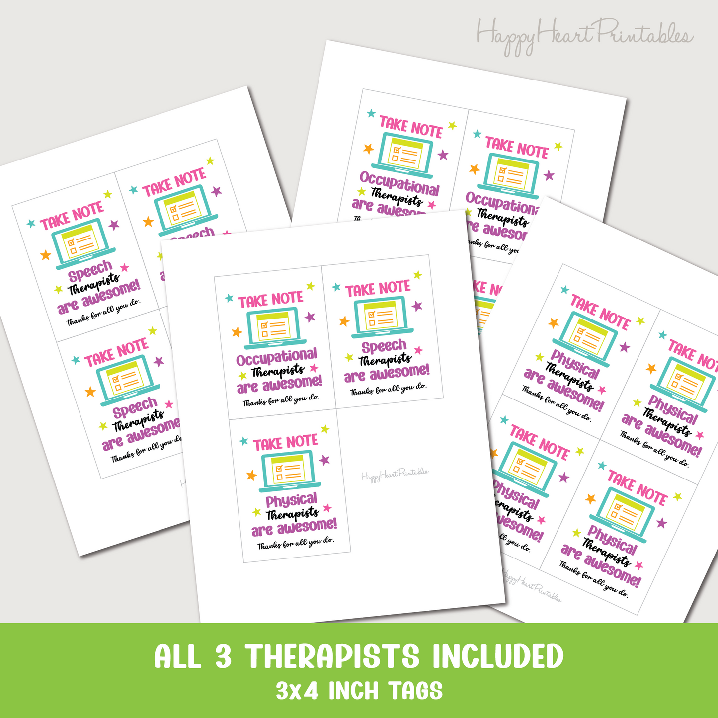 Therapist Printable Gift Tag - OT, ST, PT