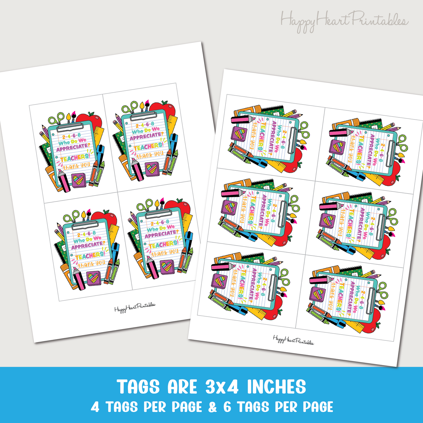 Teacher Appreciation Printable Gift Tag
