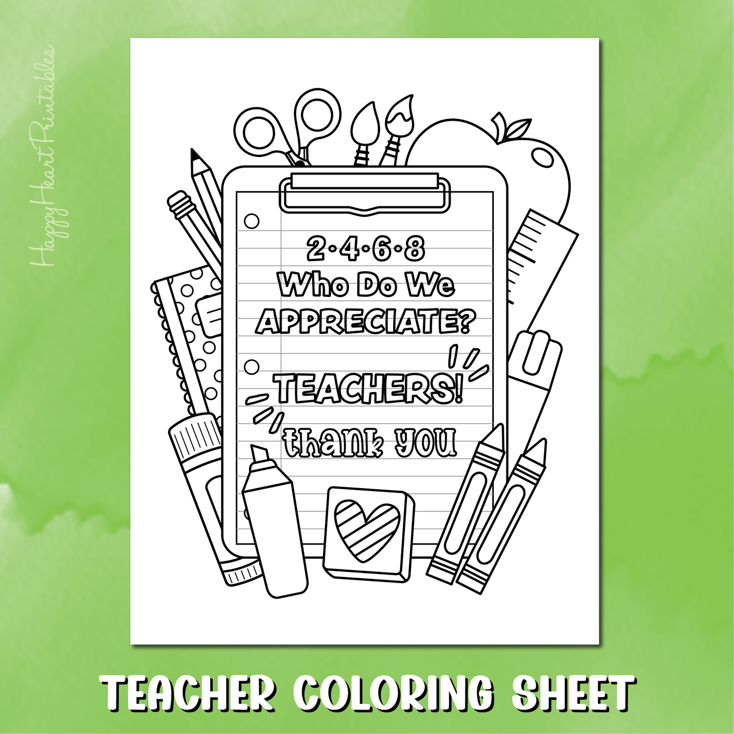 Teacher Appreciation Coloring Sheet