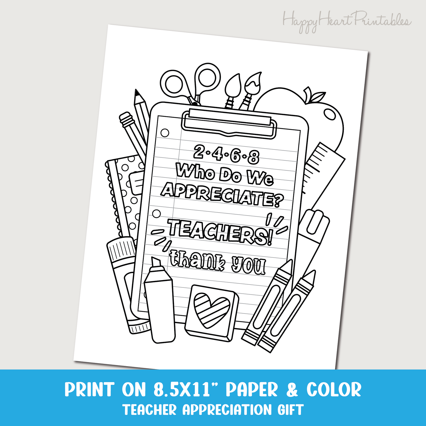Teacher Appreciation Coloring Sheet