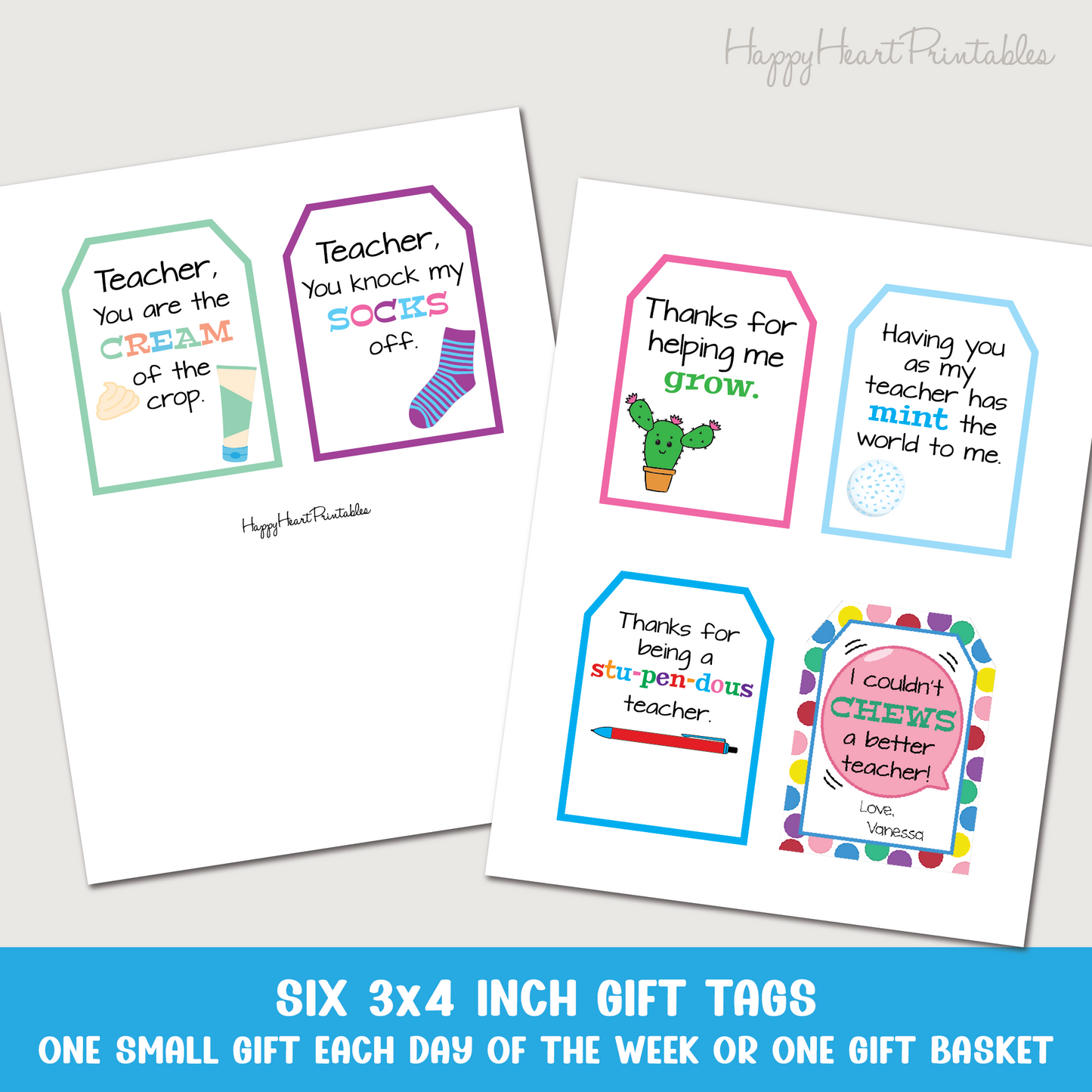 Teacher Appreciation Gift Tags