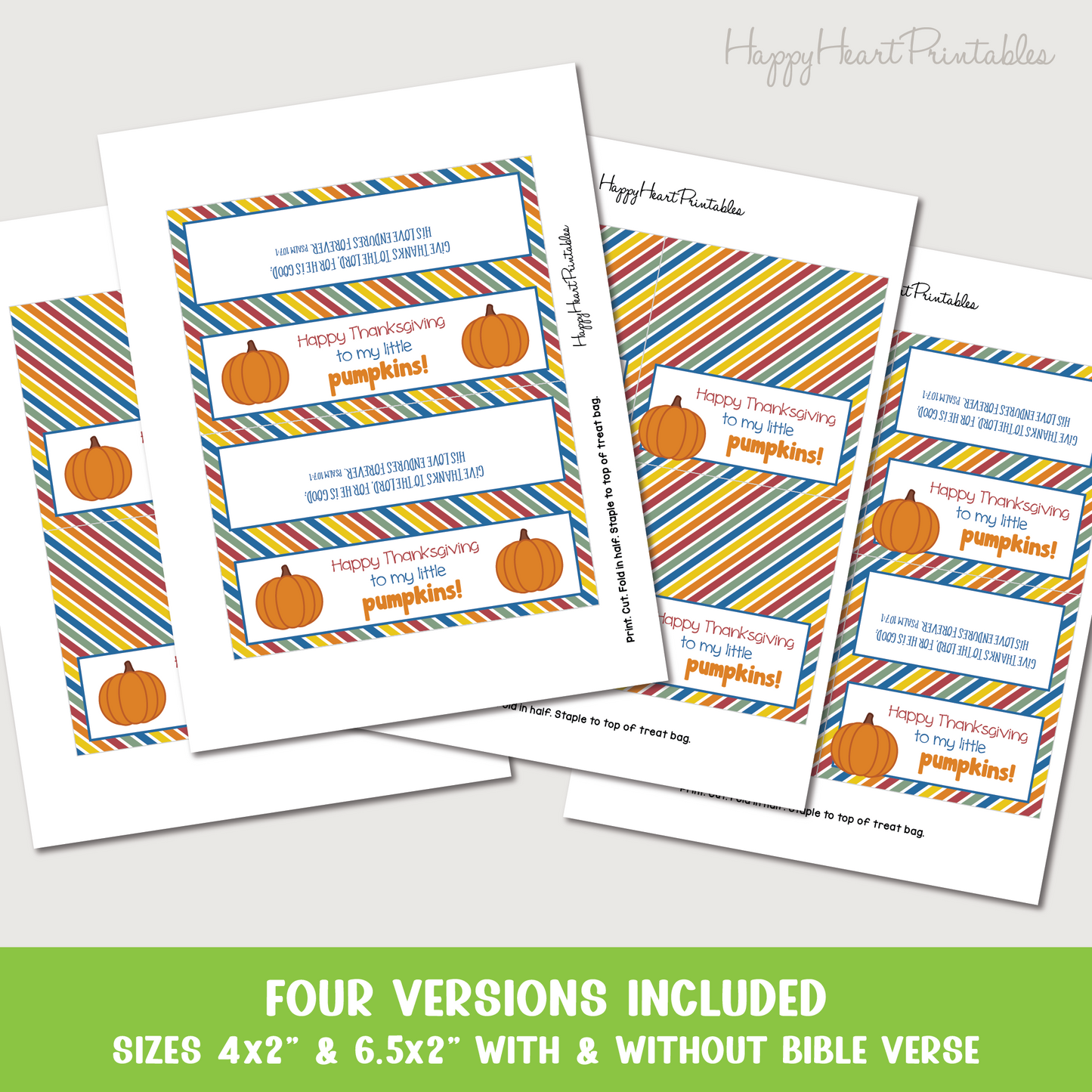 Thanksgiving Pumpkin Treat Bag Topper