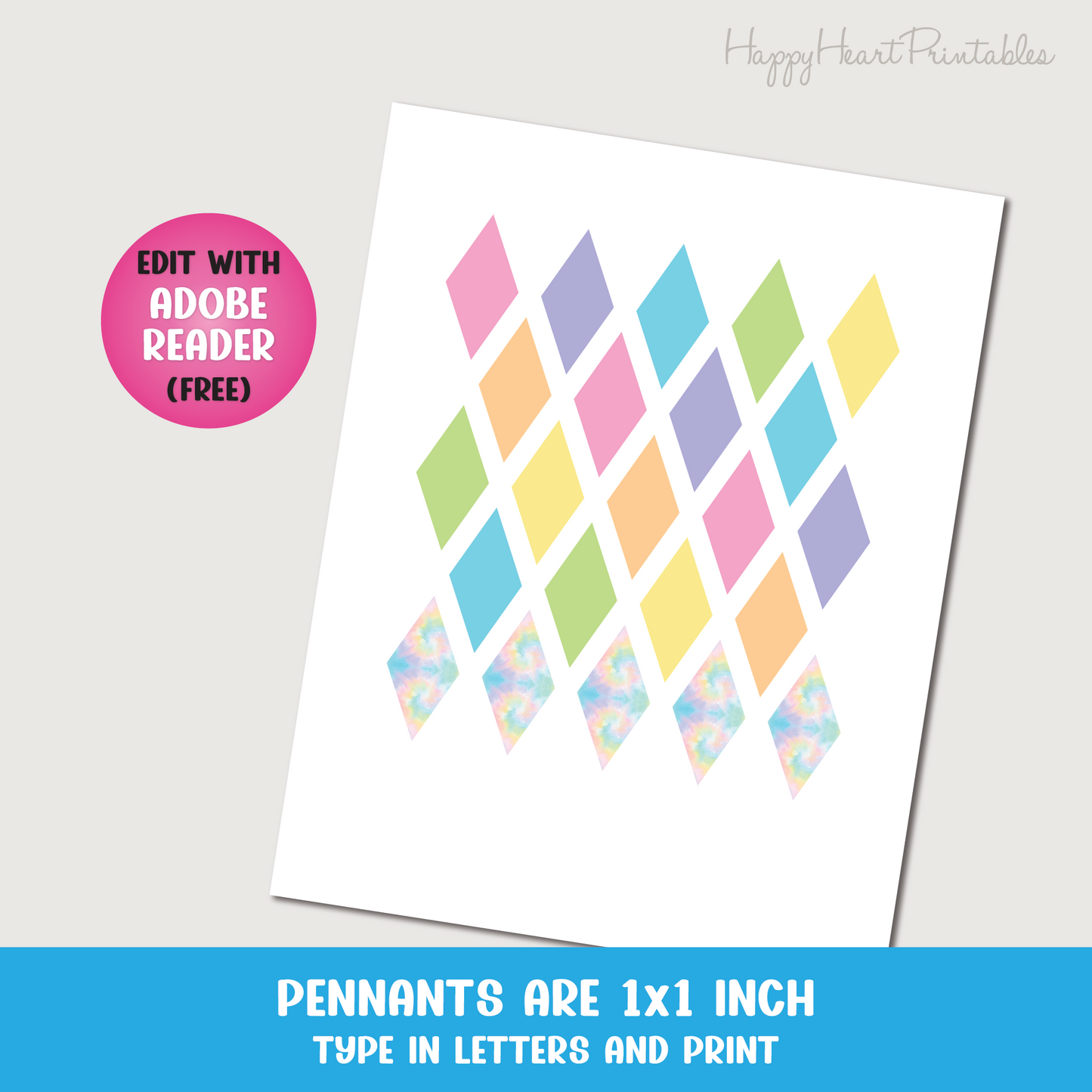 Printable Cake Bunting - Edit with Your Text