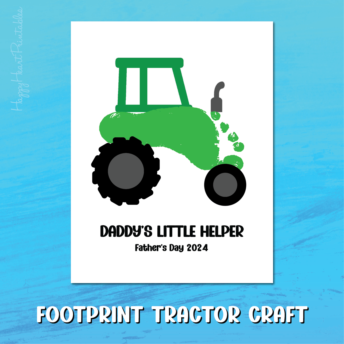 Footprint Tractor - Printable Father's Day Crfat