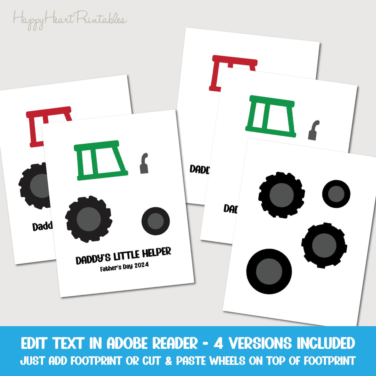 Footprint Tractor - Printable Father's Day Crfat