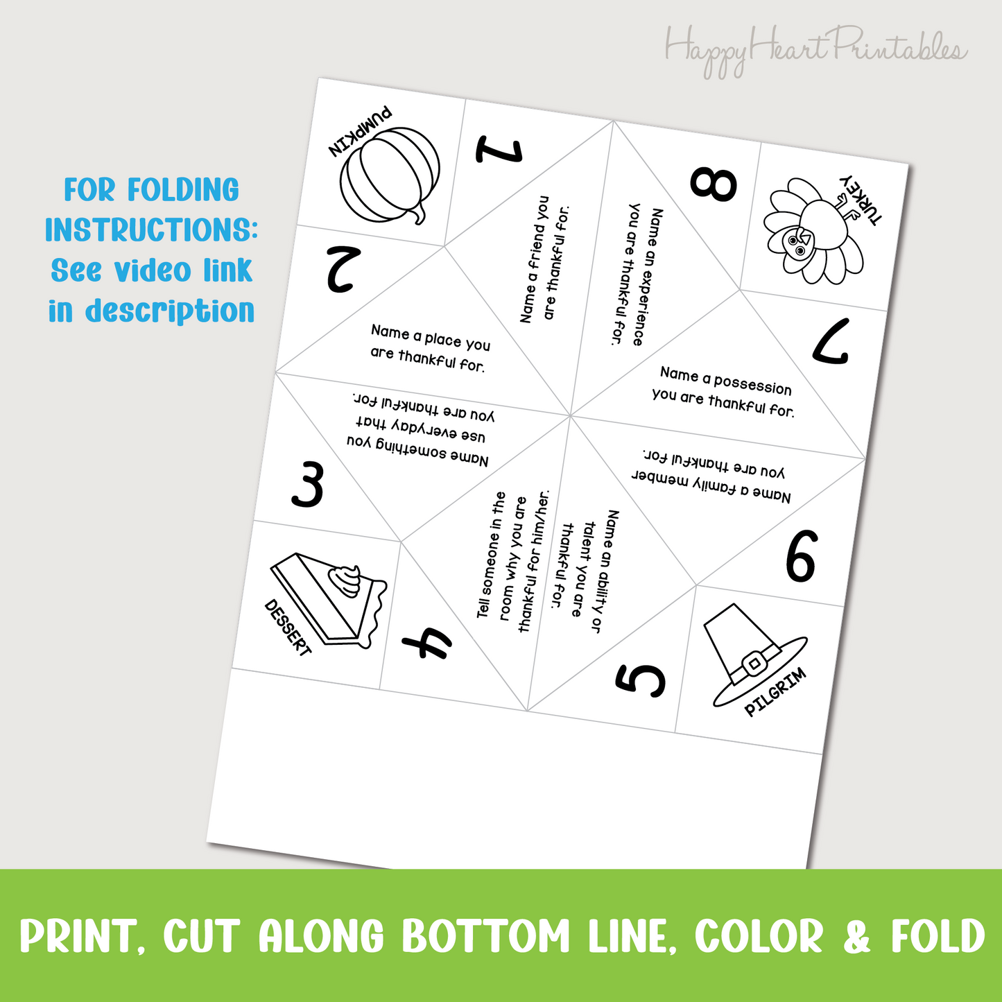 Thanksgiving Printable Truth Teller