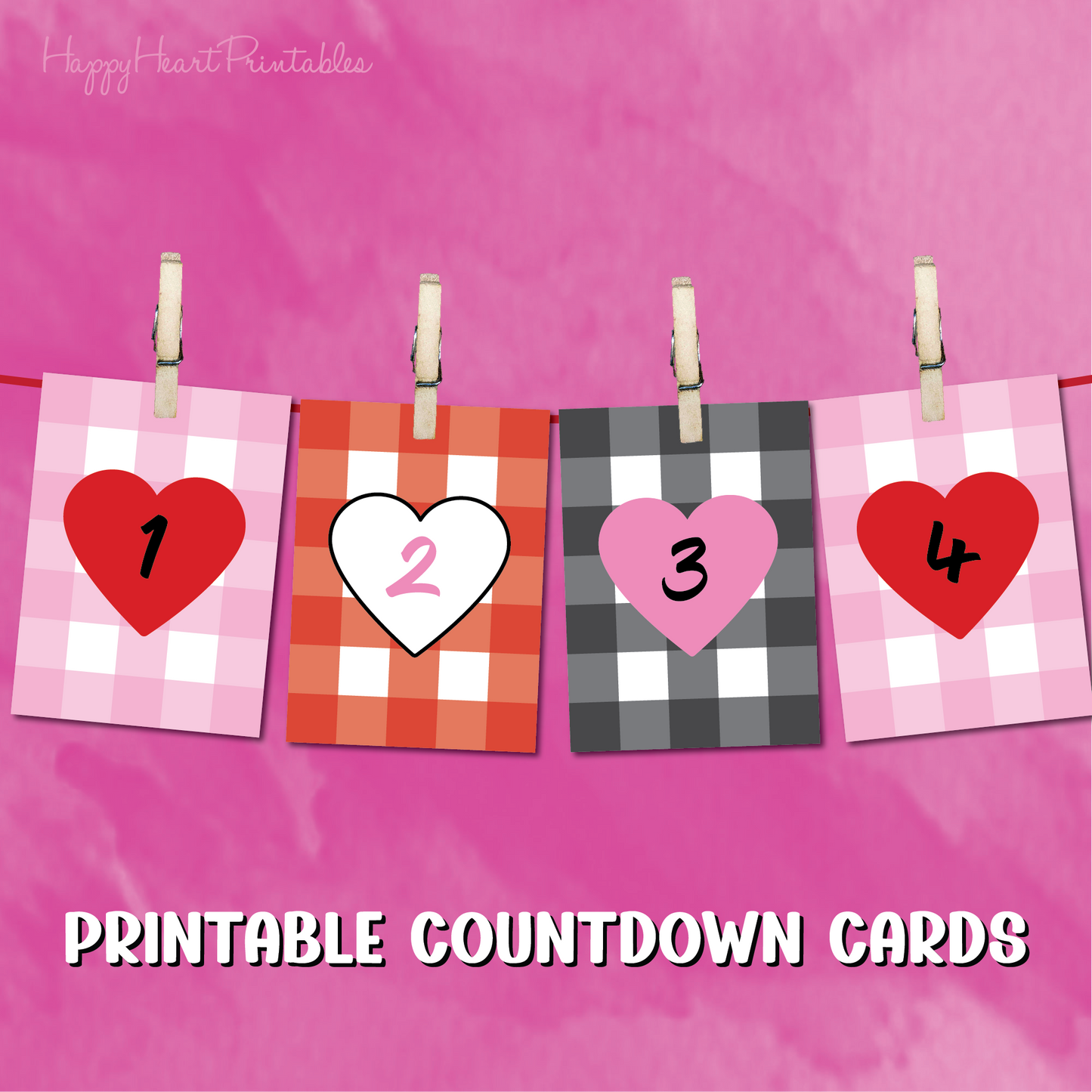 Printable Valentine's Day Countdown Cards