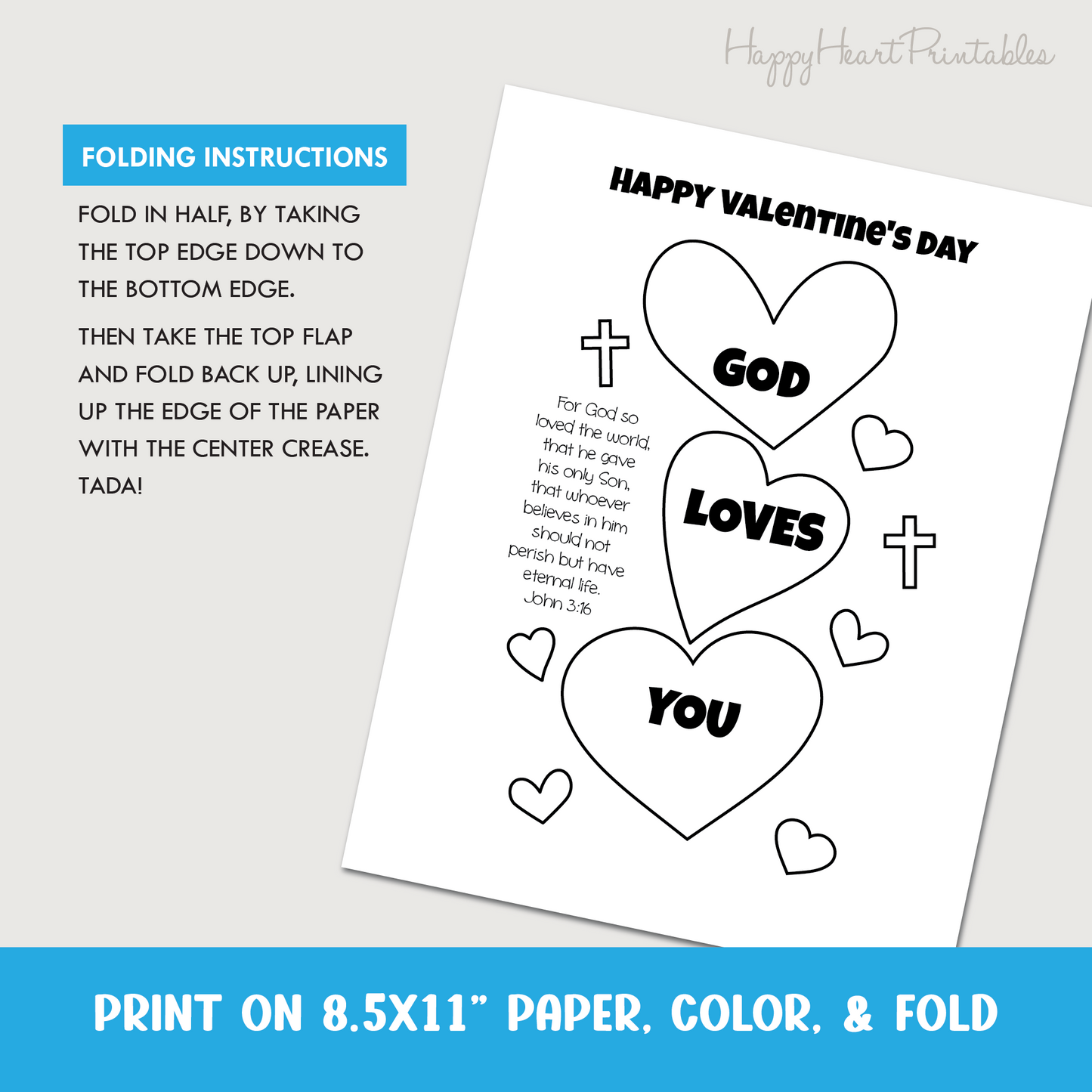 Valentine's Day Folding Surprise Craft or Card - God Loves you