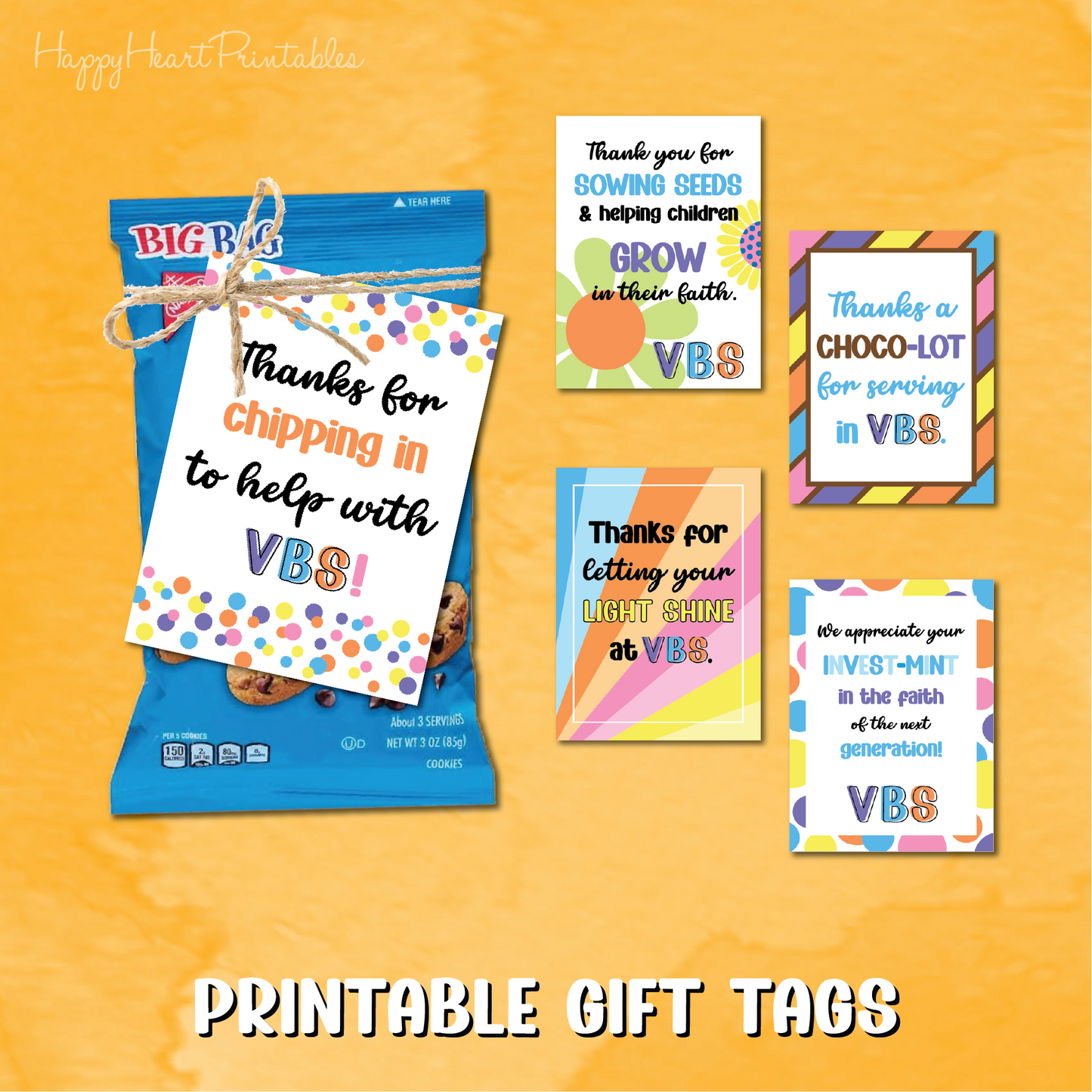 VBS Volunteer Appreciation Gift Tags
