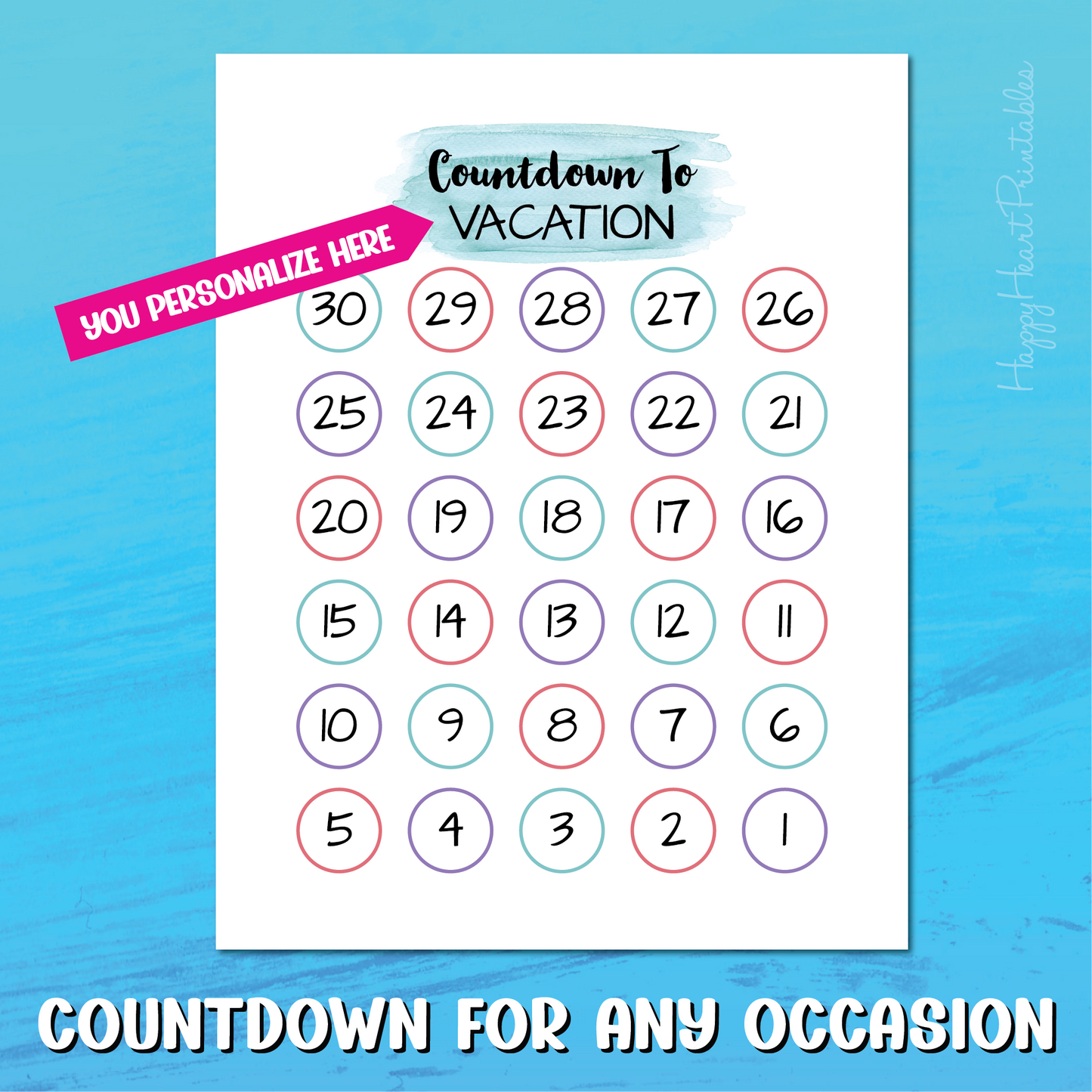 Countdown For Any Occasion - Editable PDF