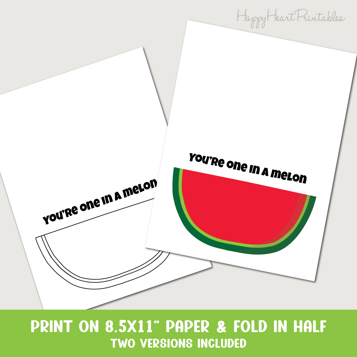 Watermelon Fingerprint Card - Fingerprint Watermelon Craft - Printable Fingerprint Card