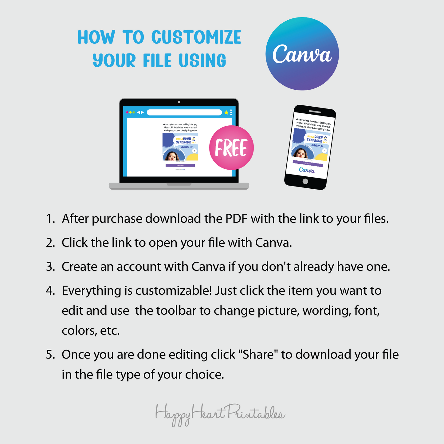 World Down Syndrome Day Social Media Graphics - Fully Customizable in Canva