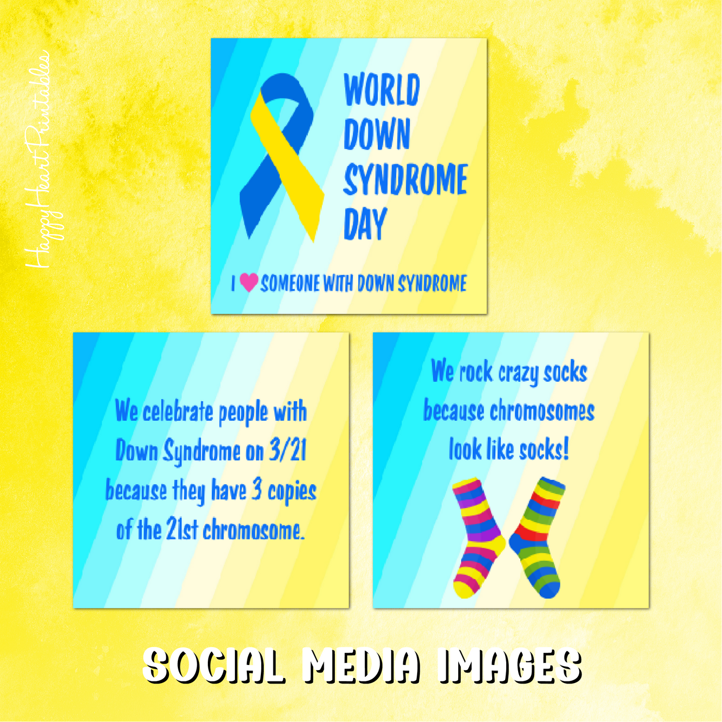 World Down Syndrome Day Social Media Graphics - PNGs