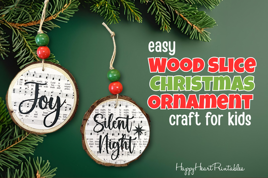 Easy Wood Slice Christmas Ornament Craft for Kids