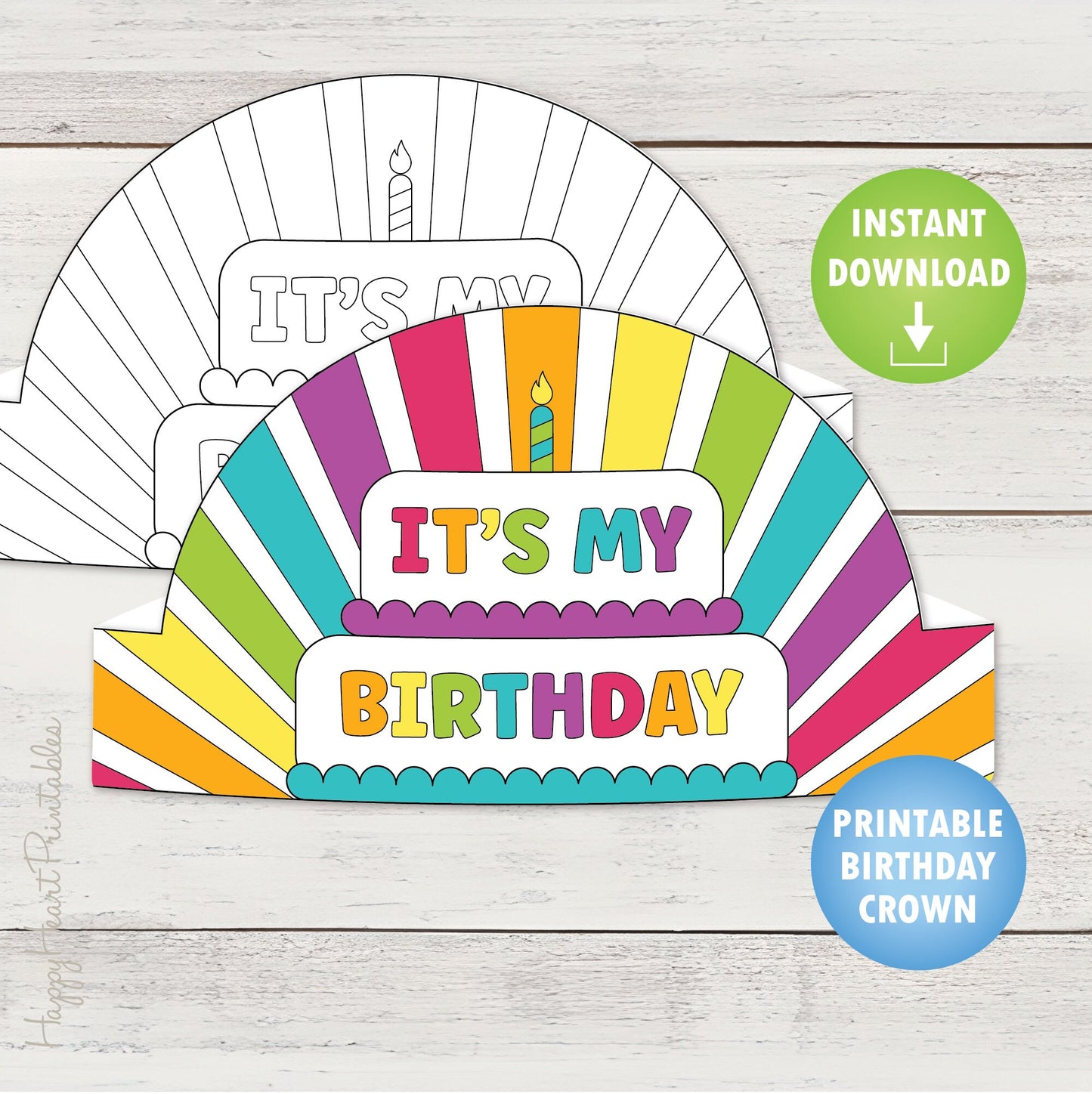 Printable Birthday Crown for Coloring