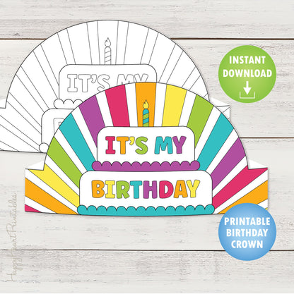 Printable Birthday Crown for Coloring
