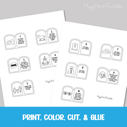 10 Commandments Printable Finger Puppets