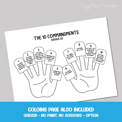 10 Commandments Printable Finger Puppets