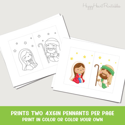 Nativity Garland - Christmas Banner - Printable
