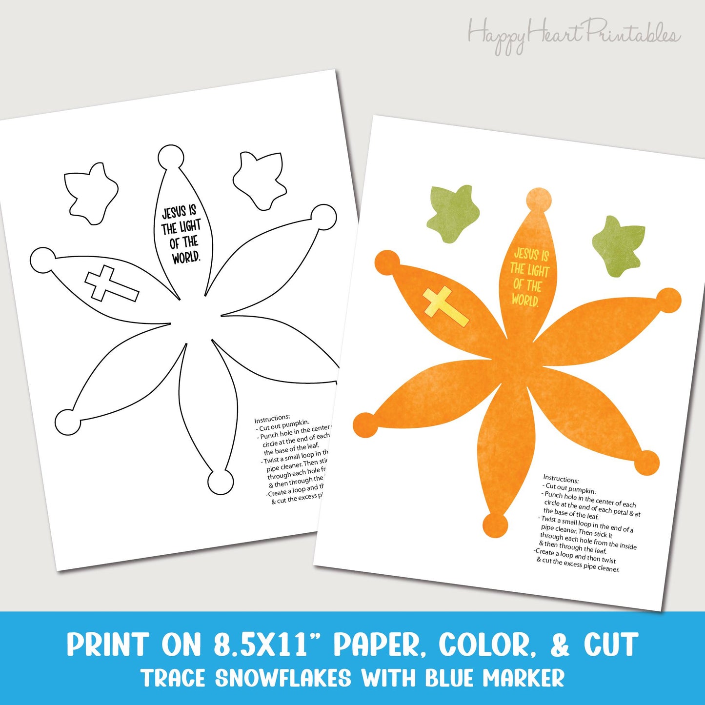 Paper Pumpkin with Cross Craft