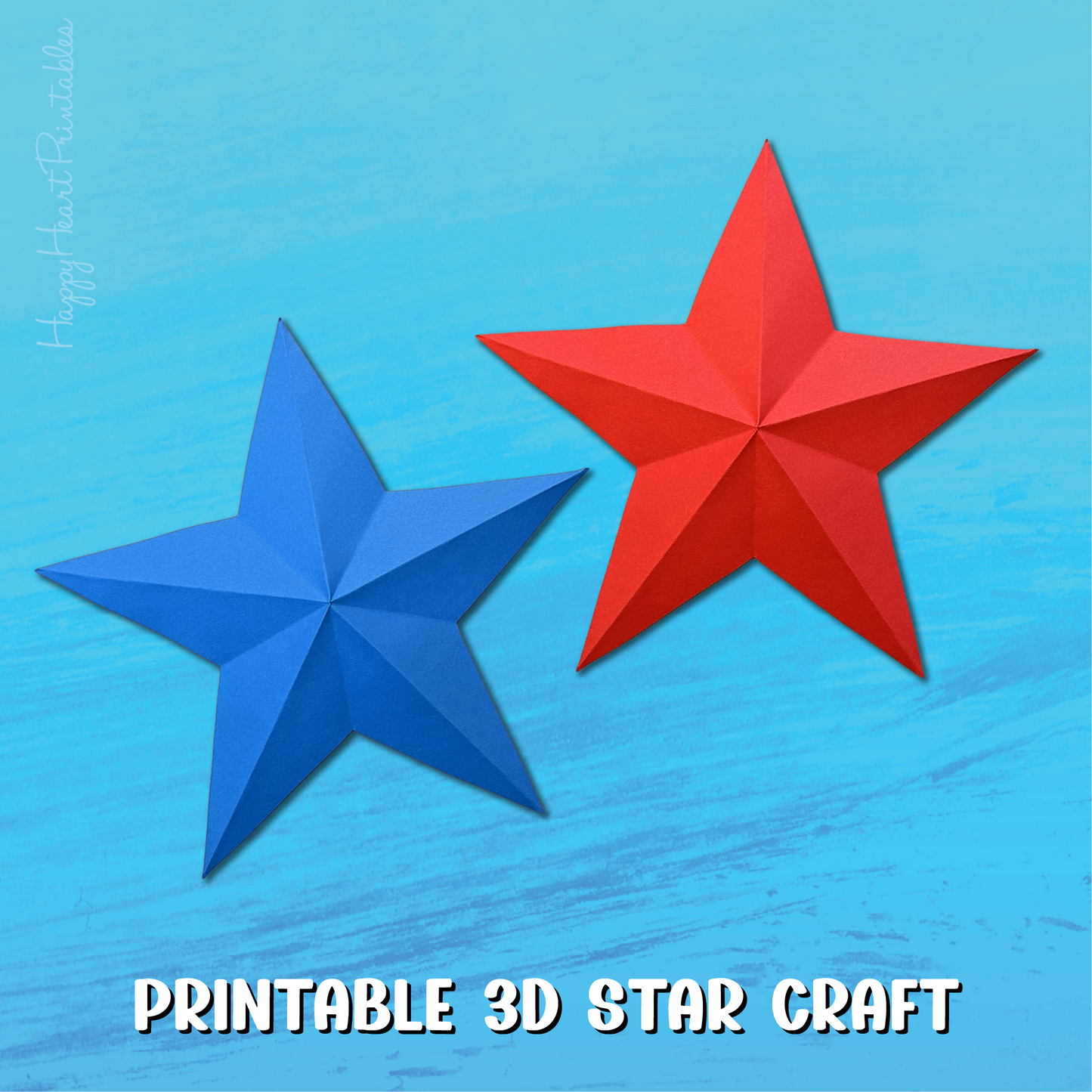Printable 3D Folded Star July 4th Craft
