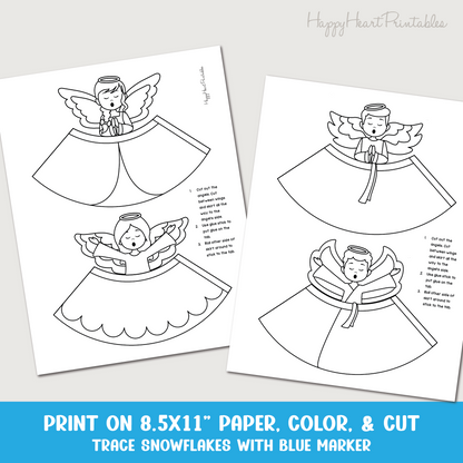 Printable 3D Paper Angels Craft