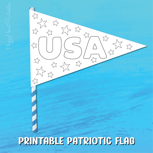 Patriotic Printable Pennant Flag - 4th of July Craft