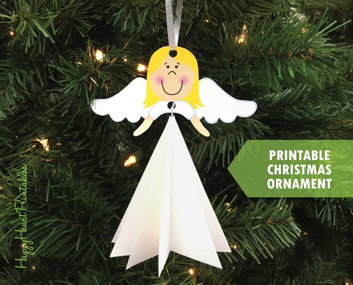 Printable Paper Christmas Ornament - DIY Christmas Ornament - Angel Paper Craft