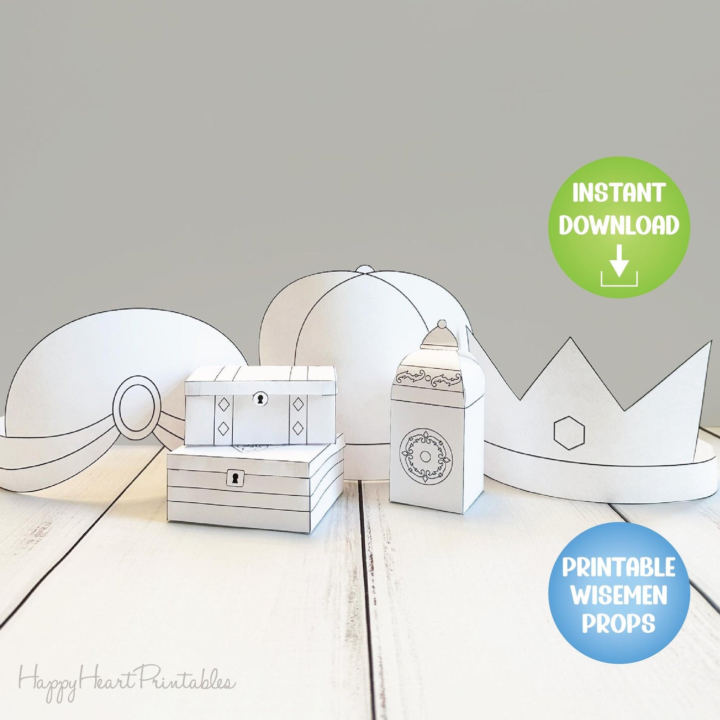Printable Wisemen Crowns and Gifts